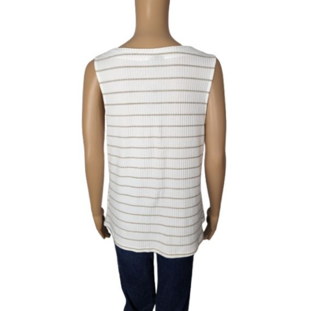 Torrid Striped Rib Button Front Tank Top 1 - Picture 6 of 8